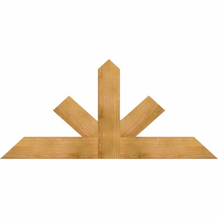 Ekena Millwork Saratoga Rough Sawn Timber Gable Bracket, Western Red Cedar, 60"W x 27"H x 2"D x 6"F, 11/12 Pitch GBW060X27X0206SAR00RWR
